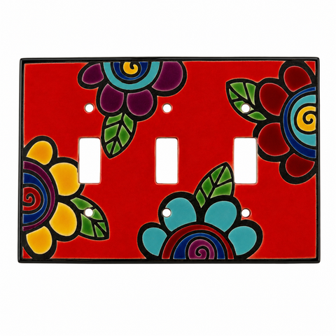 Petal Power Red Ceramic - 3 Toggle