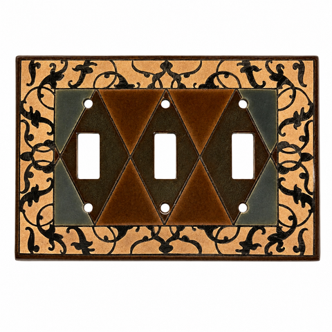 Light Brown with Black Vintage Bordering - 3 Toggle