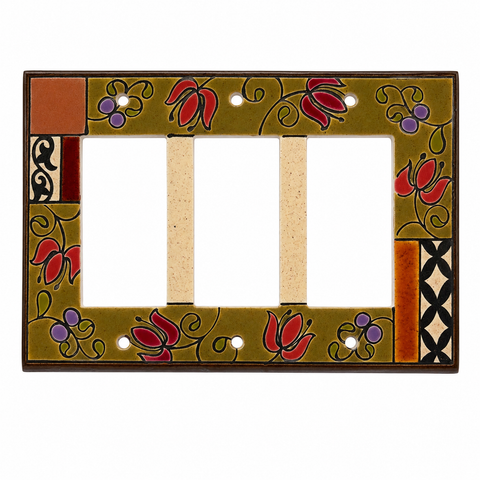Floral Tapestry Ceramic - 3 GFI Rocker