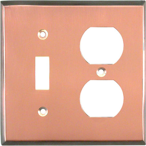 Antiqued Edge Copper - Combination 1 Toggle/Outlet Cover Plates
