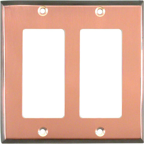 Antiqued Edge Copper - 2 Gang Double GFCI Rocker Wallplates