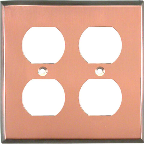 Antiqued Edge Copper - 2 Gang Electrical Outlet Covers