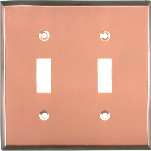 Antiqued Edge Copper - Double Toggle Switch Plates