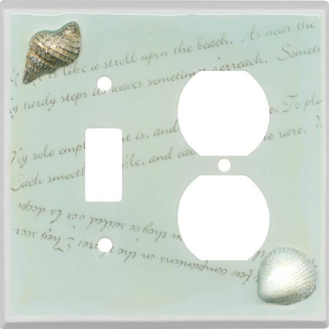 Shells Ceramic - Combination 1 Toggle/Outlet Cover Plates