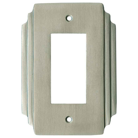 Art Deco Miami Beach Satin Nickel GFCI Rocker Switch Plates