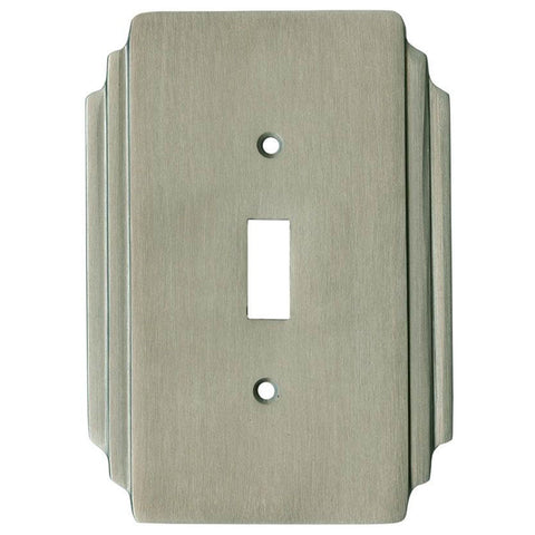 Art Deco Miami Beach Satin Nickel - Single Toggle Switch Plates