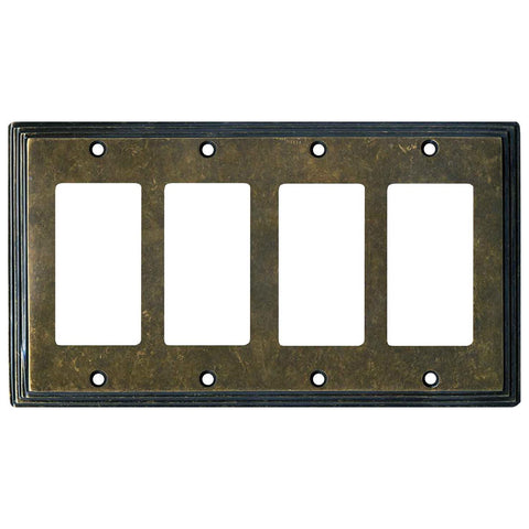 Art Deco Step Mottled Antique Brass