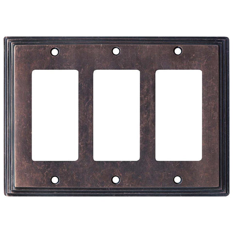 Art Deco Step Mottled Antique Copper