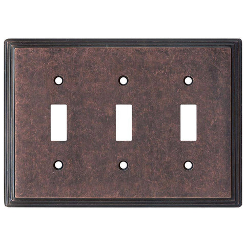 Art Deco Step Mottled Antique Copper