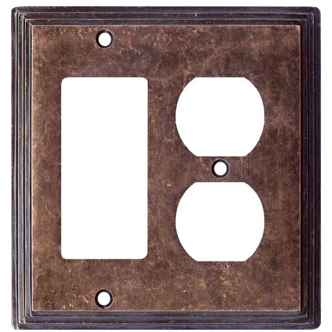 Art Deco Step Mottled Antique Copper