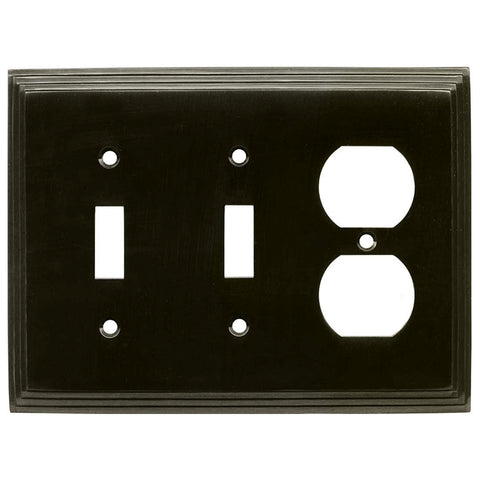 Art Deco Step Satin Black Nickel