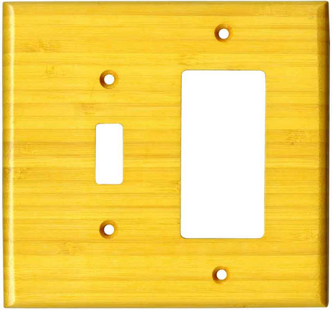 Bamboo Evening Glow Yellow - Single Toggle Switch Plates