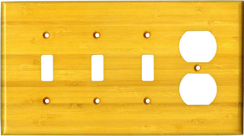 Bamboo Evening Glow Yellow - Single Toggle Switch Plates