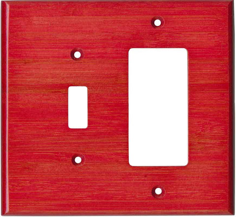 Bamboo Whipped Strawberry Red - GFCI Rocker/Duplex Outlet Wall Plates