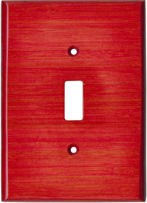 Bamboo Whipped Strawberry Red - GFCI Rocker/Duplex Outlet Wall Plates