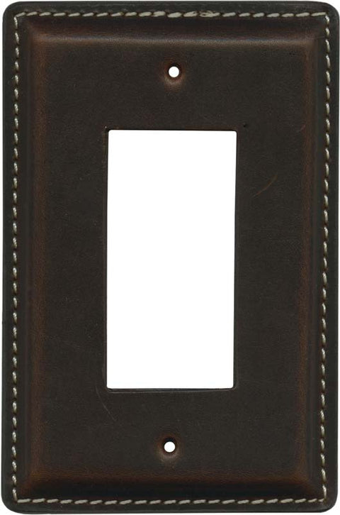 Brown Oil Pull - Up Leather - 3 Toggle Light Switch Covers