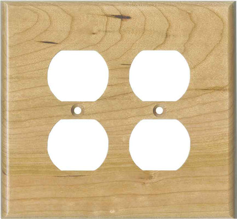 Cherry Unfinished - 2 Gang Electrical Outlet Covers