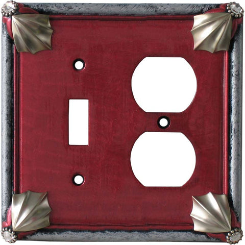 Cleo Ruby Silver - Combination 1 Toggle/Outlet Cover Plates