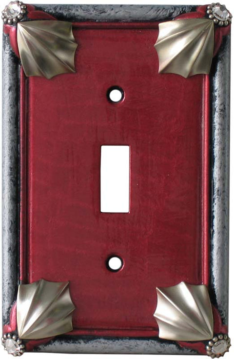 Cleo Ruby Silver - Combination 1 Toggle/Outlet Cover Plates