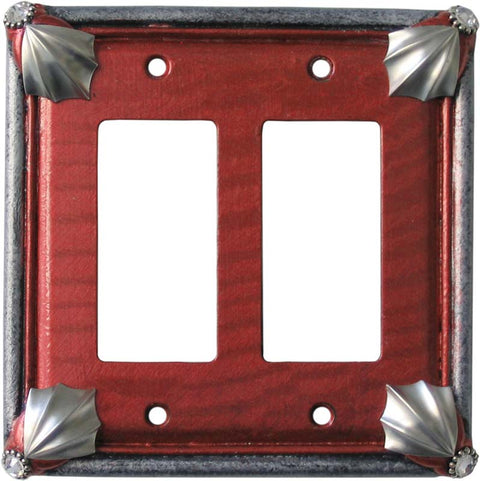 Cleo Ruby Silver - Combination 1 Toggle/Outlet Cover Plates