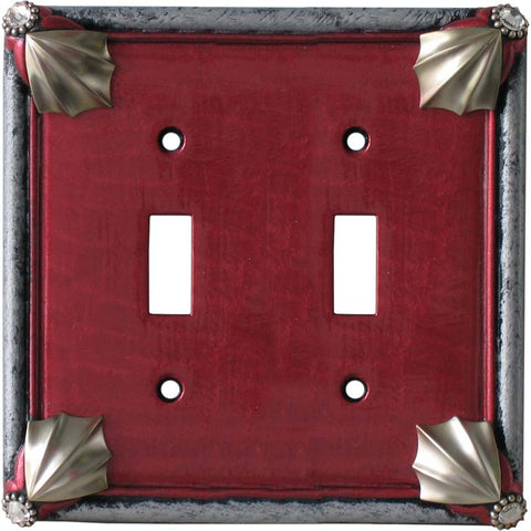 Cleo Ruby Silver - Combination 1 Toggle/Outlet Cover Plates