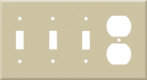 Corian Sand - 3 Toggle/Outlet Combo Wallplates