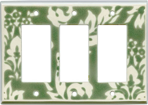 Damask Sage - 3 Rocker GFCI Decora Switch Covers