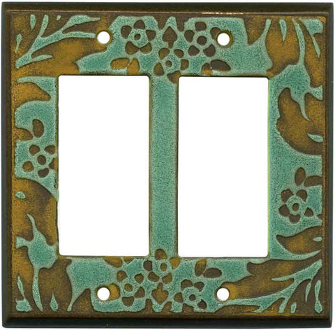 Damask Turquoise - 2 Gang Double GFCI Rocker Wallplates