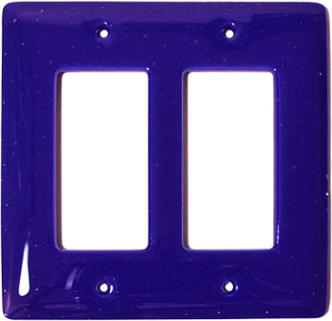 Deep Cobalt Blue Glass - Combination 1 Toggle/Rocker Switch Covers