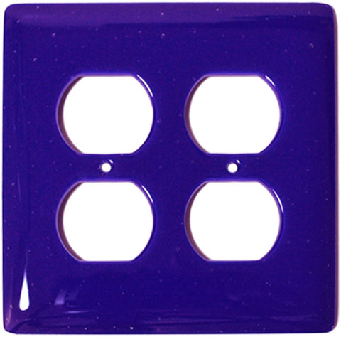 Deep Cobalt Blue Glass - Combination 1 Toggle/Rocker Switch Covers