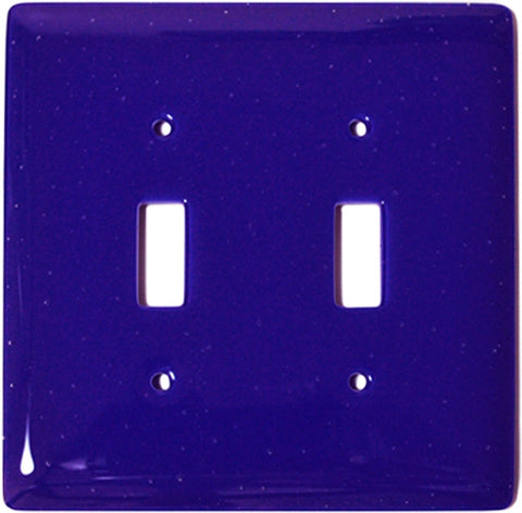 Deep Cobalt Blue Glass - Combination 1 Toggle/Rocker Switch Covers