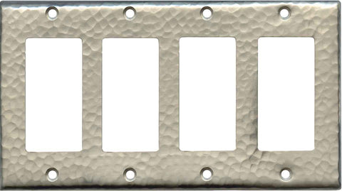 Hammered Antique Pewter - 4 Rocker GFCI Decora Switch Plates