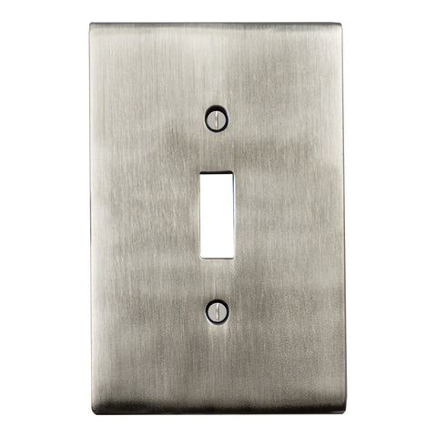 Modern Antique Wall Plates with Stainless Steel Finish - Single Toggle Switch Plates