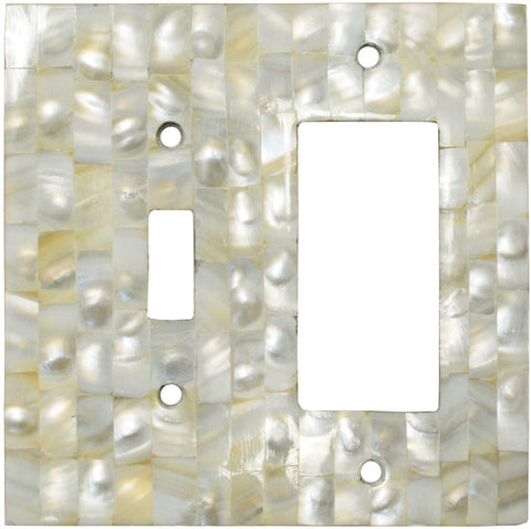 Straight Mother of Pearl - GFCI Rocker/Duplex Outlet Wall Plates