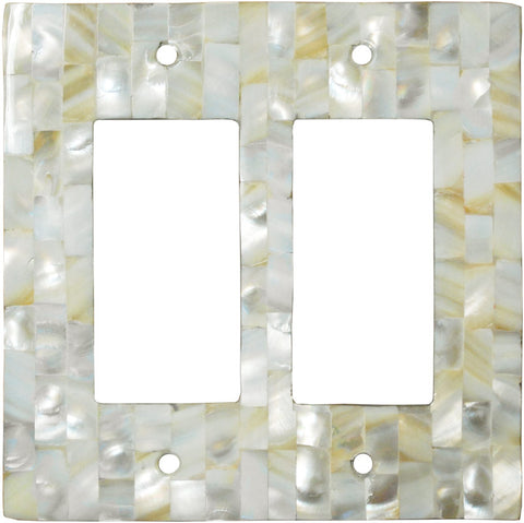 Straight Mother of Pearl - GFCI Rocker/Duplex Outlet Wall Plates