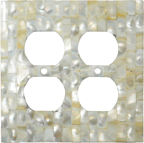 Straight Mother of Pearl - GFCI Rocker/Duplex Outlet Wall Plates