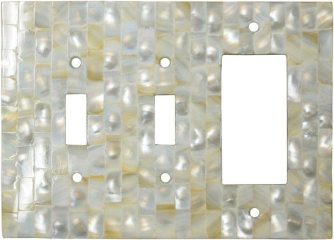 Straight Mother of Pearl - GFCI Rocker/Duplex Outlet Wall Plates