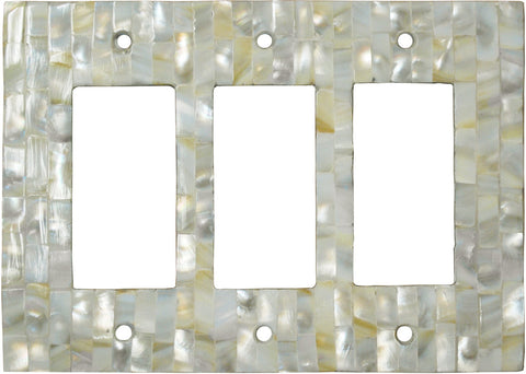 Straight Mother of Pearl - GFCI Rocker/Duplex Outlet Wall Plates