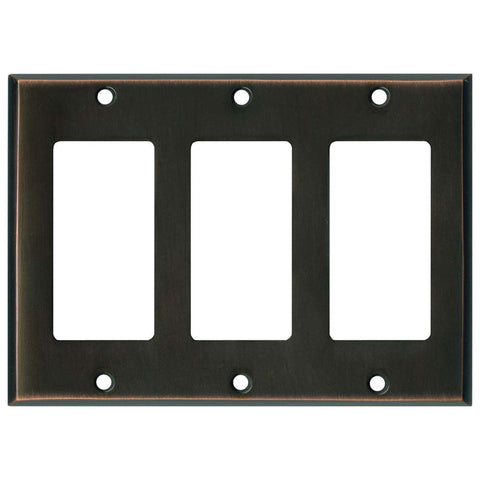 Oil Rubbed Bronze - 3 Rocker GFCI Decora Switch Covers