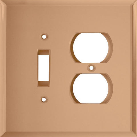Glass Mirror Peach - Combination 1 Toggle/Outlet Cover Plates