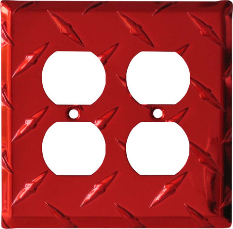 Polished Diamond Plate Tread Red