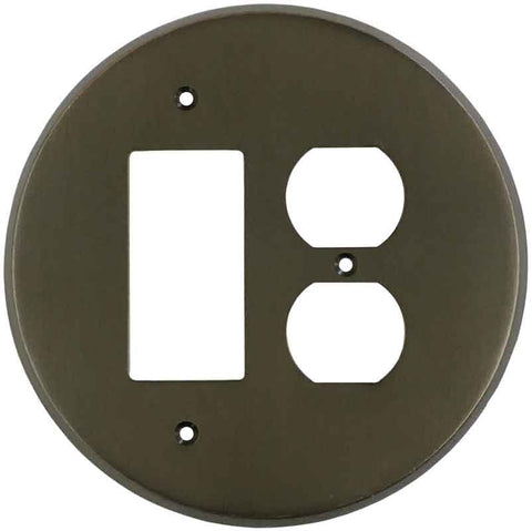Round Oil Rubbed Bronze - GFCI Rocker/Duplex Outlet Wall Plates