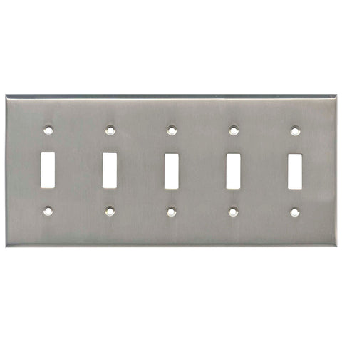 Satin Nickel - 5 Toggle Wall Switch Plates