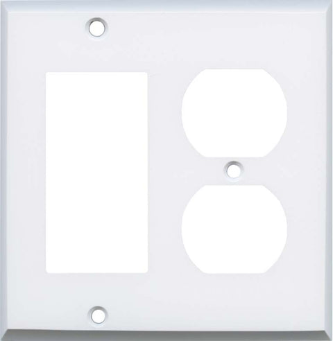 White Enamel - Cable Wall Plates