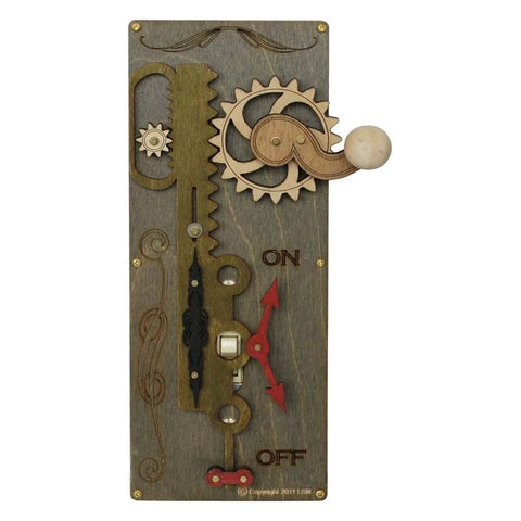 Rack and Pinion Gray - Single Toggle Switch Plates