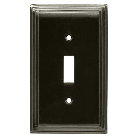 Art Deco Step Satin Black Nickel