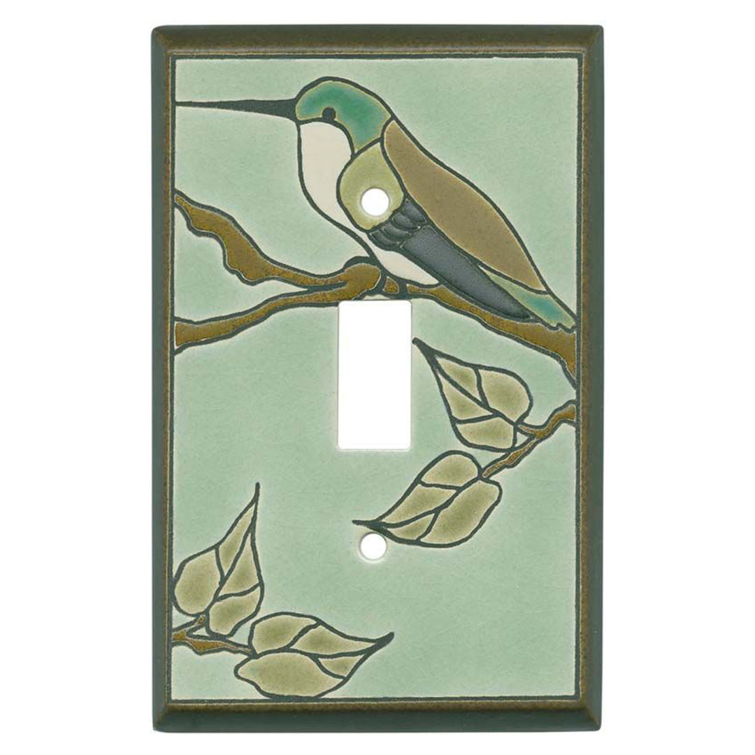 Hummingbird on Branch Ceramic Switch Plate