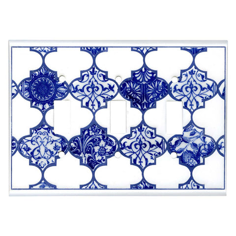 Quatrefoil Blue Ceramic