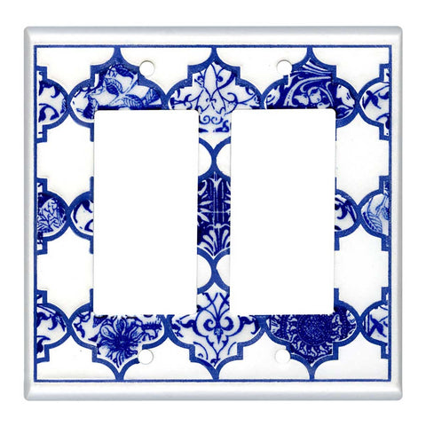 Quatrefoil Blue Ceramic