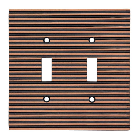 Modern Lined Antique Wall Plates with Copper Finish